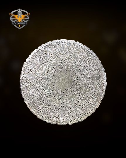 Silver intricate vases