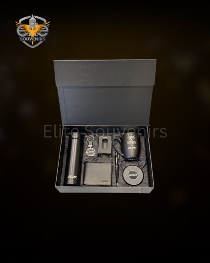 Executive Black Corporate Gift Box Set Flask, Mug & Notebook