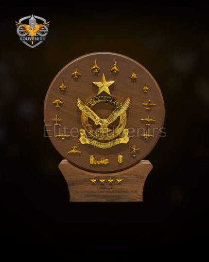 Handcrafted Wooden Aviation Shield | Air Force Command Plaque