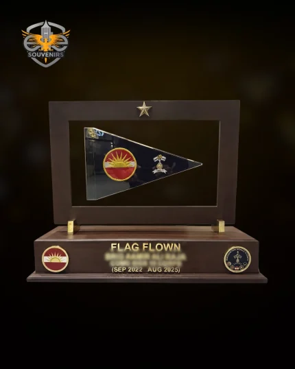Premium Custom Wooden Military Flag Casing & Souvenir Shield